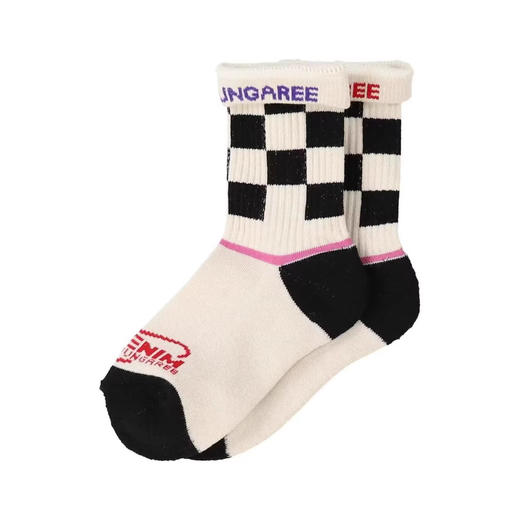 2026春夏DD同款儿童亲子日潮马赛克撞色松紧口中高筒袜三色入 商品图2