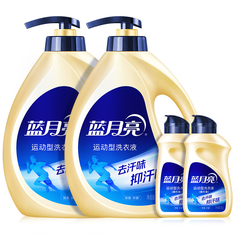 蓝月亮运动型洗衣液1kg泵瓶*2+运动型洗衣液80g瓶*2