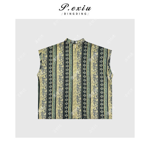 04-3潘依绣丁丁宠粉天丝麻料文艺民族风印花轻薄短袖衬衫 W-63235 商品图1