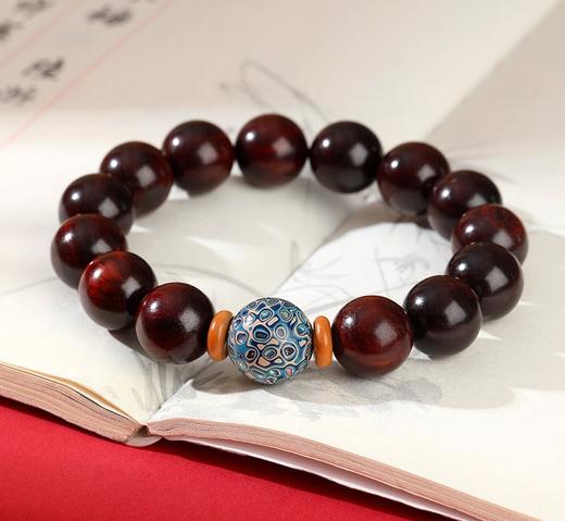 上新了故宫木质手串·小叶紫檀搭配大漆单圈手串【预售：4.30发货】 商品图1