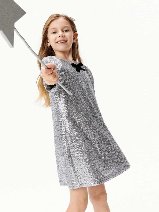 8楼摩安珂儿童little MO&Co.26年夏季新款珠片绣灯笼袖立体蝴蝶结连衣裙 KBF2DRS009【吊牌价：899元 ，活动价：809元】 商品图2