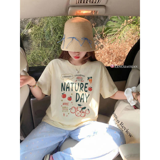 <曾小咸推荐>4.17现货秒杀 ！微信超特价！韩系印花短袖t 日常119.99 立减60 秒杀59.99！！ 商品图4