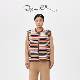 西藏手工邦典条纹马甲  SJF97W234N