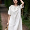 Meline Kaylin「一生浮梦」亚麻天丝短袖/连衣裙，南法假日风，在极简与极繁间成就的高级感【3-5天发货】 商品缩略图6