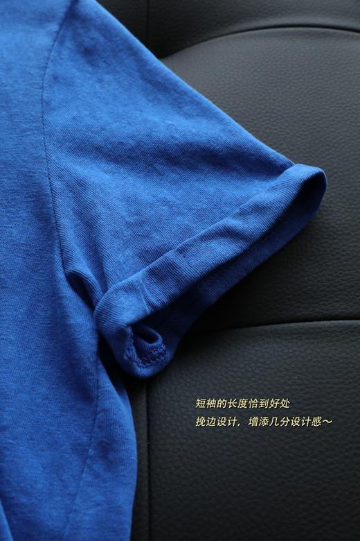 克莱因蓝麻棉感短袖T恤 商品图12