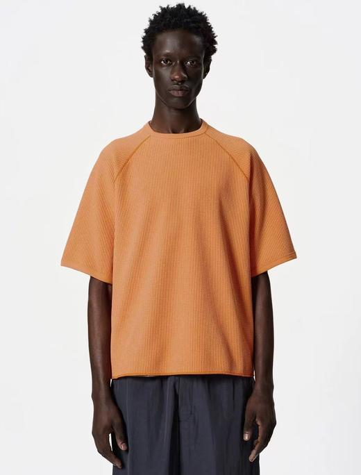 【2fz1】男子百搭通勤水洗复古肌理华夫格短袖T恤！！ 商品图0