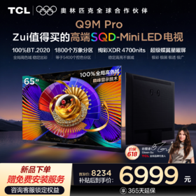 【新品上市】TCL电视 65Q9M Pro 65英寸 SQD-Mini LED 100%全局高色域 超级蝶翼星曜屏 万象分区 绚彩XDR 4700nits