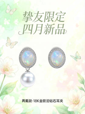 【天猫同款】两戴款-18K金欧泊耳夹