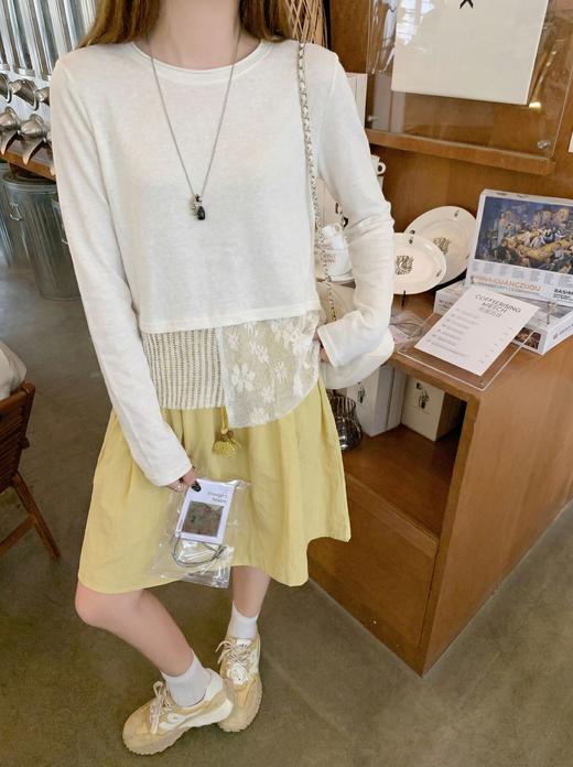 <曾小咸推荐>4.17现货秒杀 ！微信超特价！韩系不规则蕾丝下摆长袖 日常129.99 立减70 秒杀59.99！！ 商品图5