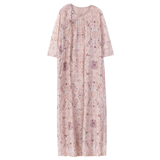 牧衣游原创 丝棉印花连衣裙新款宽松古朴文艺气质碎花长裙 半山海 商品图4