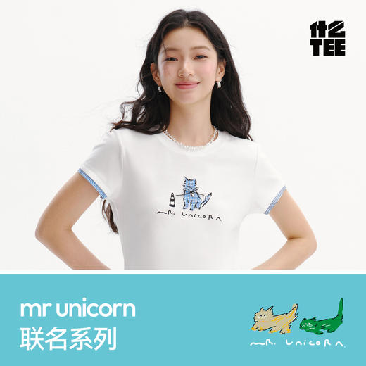 凉感T|商场同款森马插画师联名短袖T恤女夏季假两件2026新款上衣 商品图4