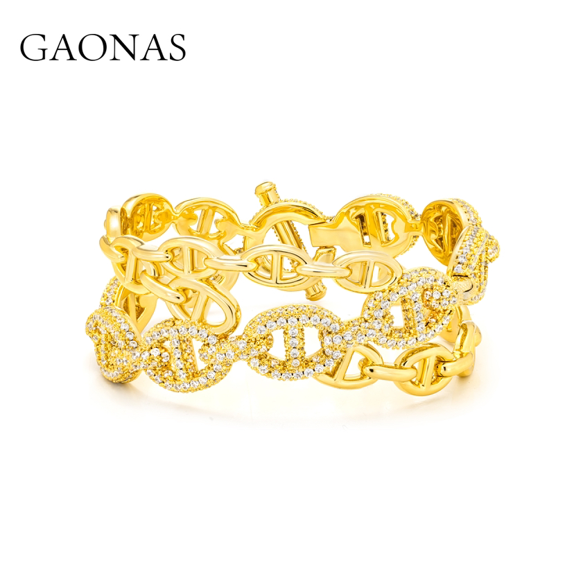 GAONAS高纳仕  时尚贵气猪鼻子手镯 11825SGO