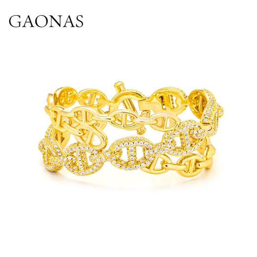 GAONAS高纳仕  时尚贵气猪鼻子手镯 11825SGO 商品图0