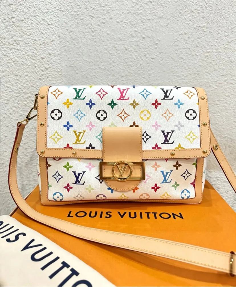 LV 达芙妮 大号 白三彩 村上隆 芯片款