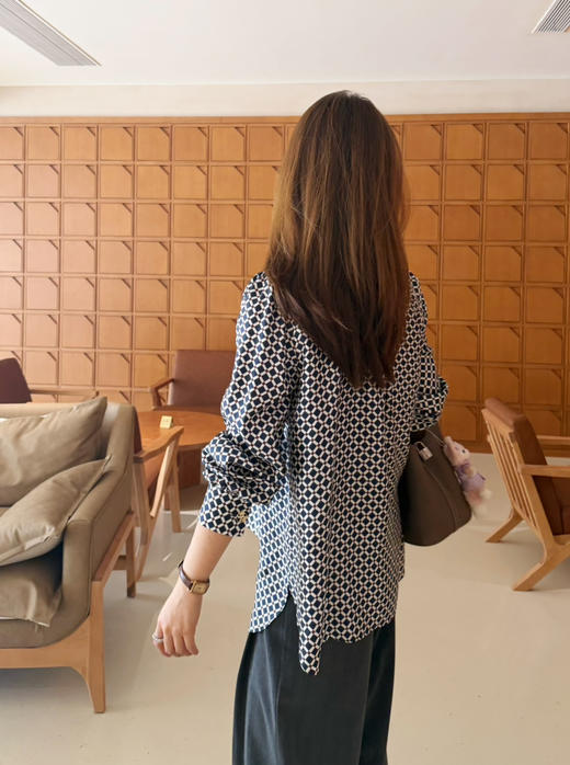 2604311     max蓝色格纹 真丝衬衫 商品图2