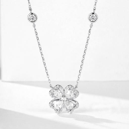 【足银|好运限定】卡蒂罗KADER 悦光四叶草项链 闪耀星点璀璨星光原创设计可调节锁骨链 轻奢简约小众通勤穿搭配饰 商品图2