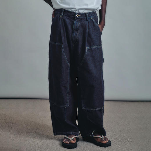 is-ness Double-Knee Balloon Painter Pants 宽松阔腿气球工装裤 商品图0