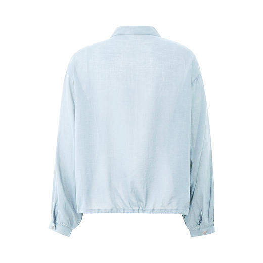 【2件9折】【Petit Bari】Petit Bari轻透百搭天丝亚麻系带遮阳衬衫 商品图3