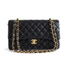 【95新】CHANEL香奈儿CF系列A01112 Y01295 94305中号黑金羊皮CF链条包单肩斜挎包女士130426AK29 商品缩略图0