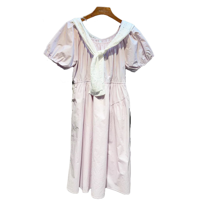 麦寻浅薰衣草长款连衣裙QLLFS70A