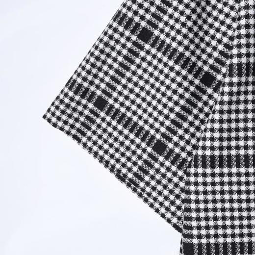 SDSA男装2026新款高贵轻奢简约韩系撞色小格子翻领短袖衬衫百搭 商品图2