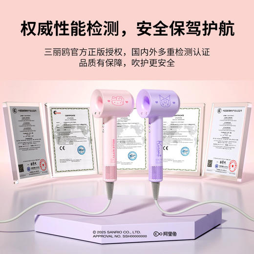 三丽鸥正版家用吹风机 蜡笔小新正版授权 吹头发负离子护发静音速干发不伤发便携电吹风 商品图3