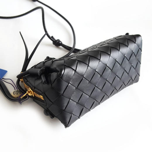 【95新】BV葆蝶家黑色Concert编织贝壳包单肩包女士090426AK05 商品图6