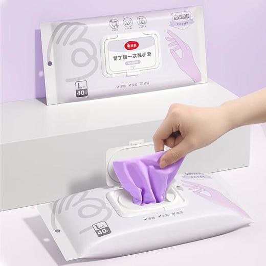 美丽雅紫丁腈一次性手套40只 商品图2