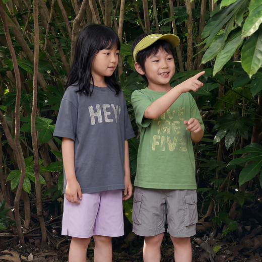 迷你巴拉巴拉男女童短袖T恤雪花复古风格字母图案上衣2026夏新款 商品图3