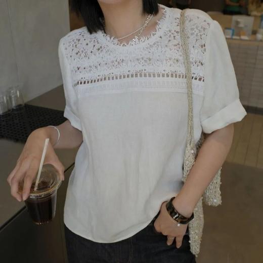 Meline Kaylin「一生浮梦」亚麻天丝短袖/连衣裙，南法假日风，在极简与极繁间成就的高级感【3-5天发货】 商品图3