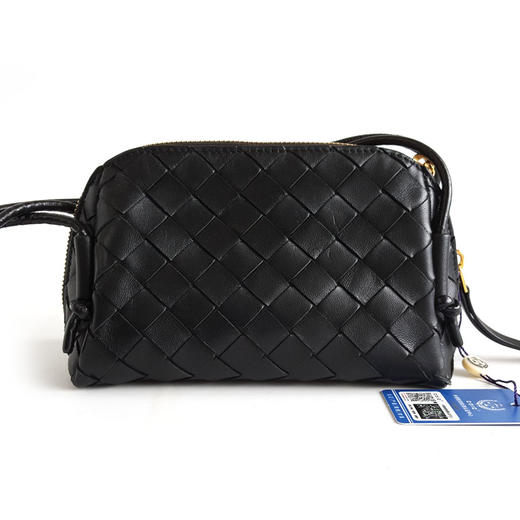 【95新】BV葆蝶家黑色Concert编织贝壳包单肩包女士090426AK05 商品图4