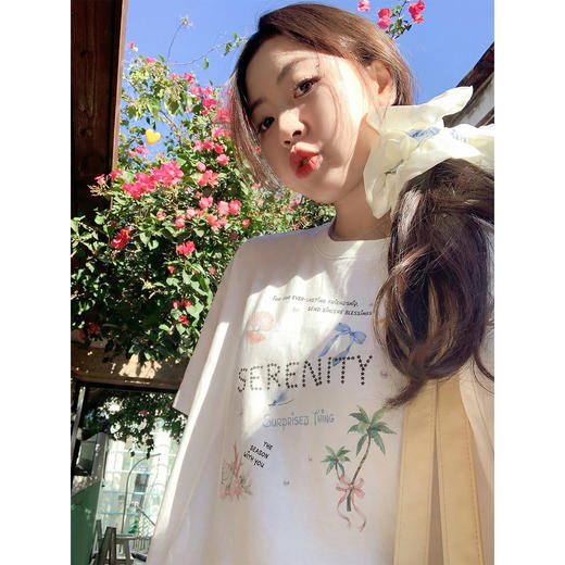 <曾小咸推荐>4.18现货秒杀 ！微信超特价！韩系字母印花正肩短袖 日常119.99 立减60 秒杀59.99！！ 商品图3