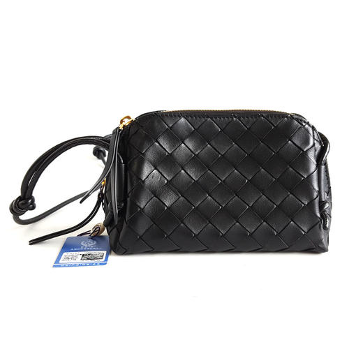 【95新】BV葆蝶家黑色Concert编织贝壳包单肩包女士090426AK05 商品图0