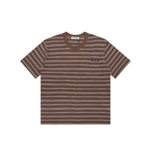 MIUMIU缪缪  条纹徽标极简主义情侣宽松短袖 商品图2