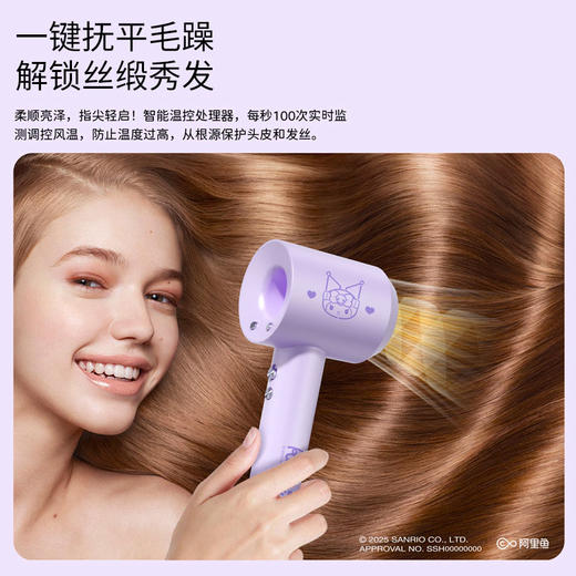 三丽鸥正版家用吹风机 蜡笔小新正版授权 吹头发负离子护发静音速干发不伤发便携电吹风 商品图1