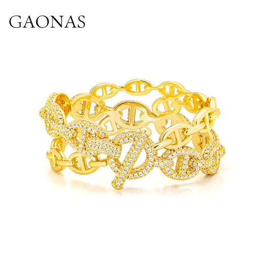 GAONAS高纳仕  时尚贵气猪鼻子手镯 11825SGO 商品图2