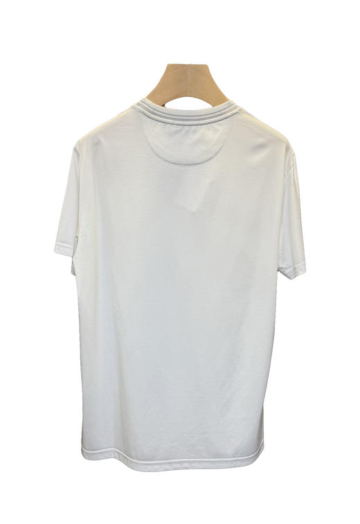 男款领口条纹刺绣短袖T恤ba006 商品图1