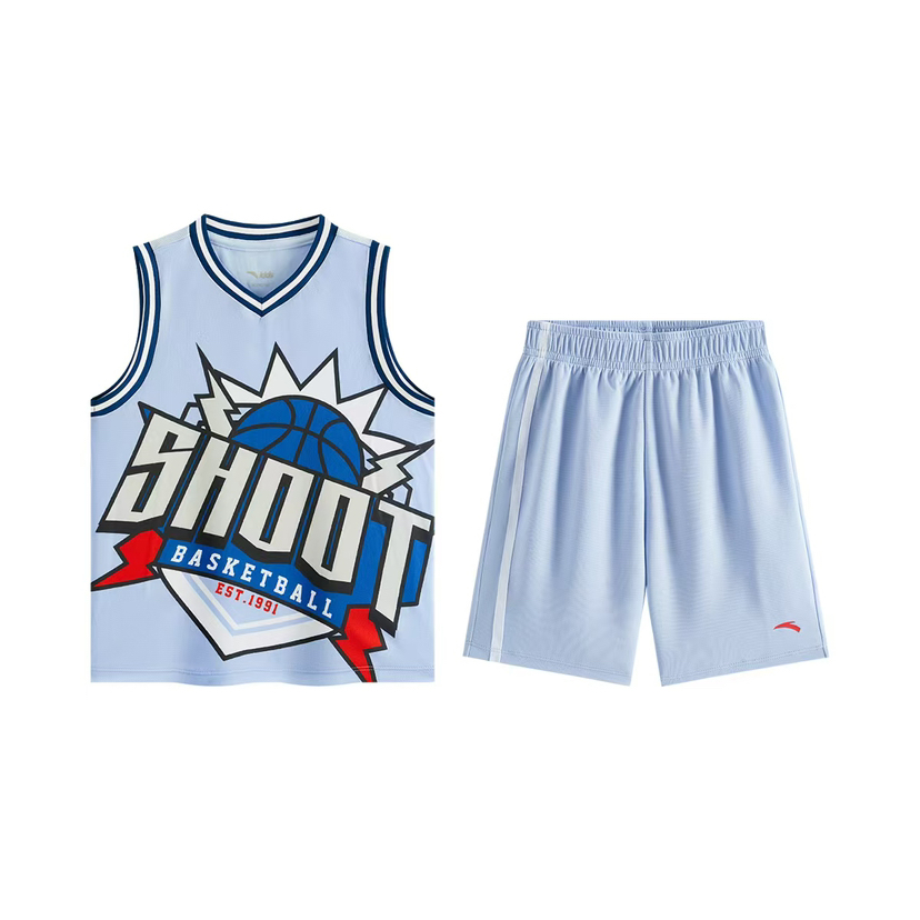 MJ｜安踏儿童夏季新款男小童变形金刚篮球套装舒适透气百搭时尚潮流