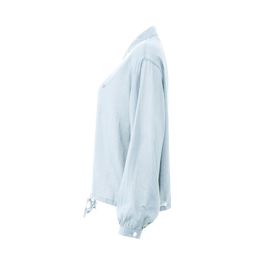 【2件9折】【Petit Bari】Petit Bari轻透百搭天丝亚麻系带遮阳衬衫 商品图2