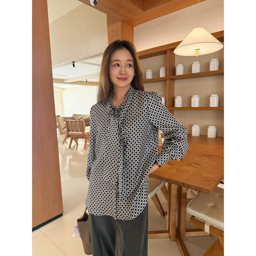 2604311     max蓝色格纹 真丝衬衫 商品图4