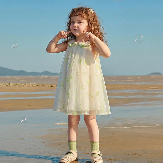 迷你巴拉巴拉女童宝宝裙子夏季柔软亲肤网纱甜美连衣裙2026夏 商品图3