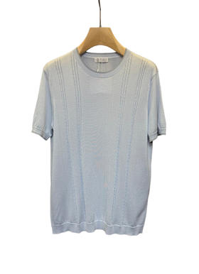 男款麻花针织短袖T恤la006