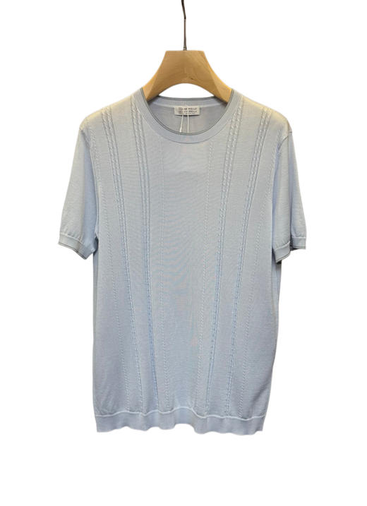 男款麻花针织短袖T恤la006 商品图0