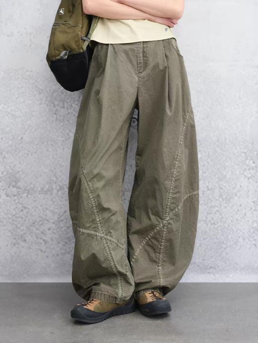 半圆/C6113029502S/拼贴宽松休闲弯刀裤 商品图1