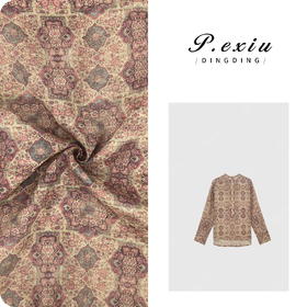 04-3潘依绣丁丁宠粉100%苎麻文艺复古印花高级感长袖衬衫 W-62460