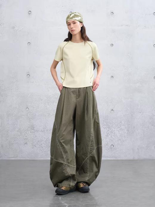 半圆/C6113029502S/拼贴宽松休闲弯刀裤 商品图3