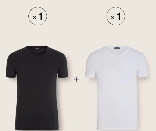 2604315    圆领T2件(一黑+一白)