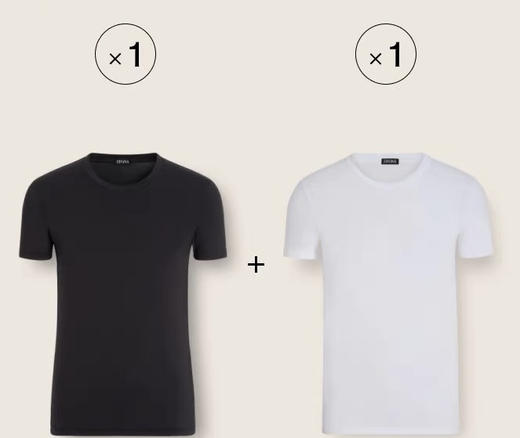 2604315    圆领T2件(一黑+一白) 商品图0