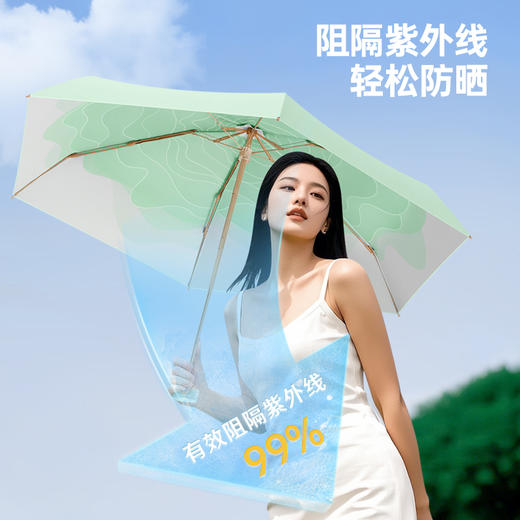 花觉晴雨两用伞，迷你小巧收纳方便，高密度伞布 轻松防雨 商品图1