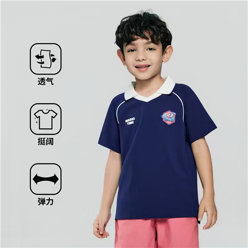 佐丹奴童装【超级马力欧兄弟联名款】撞色领短袖POLO衫03016150